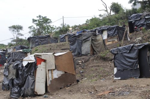Shacks in eKhenana, a new land occupation in Cato Crest in Durban.