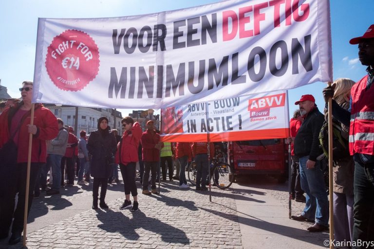 Belgian workers hit the streets, demanding rise in minimum wages
