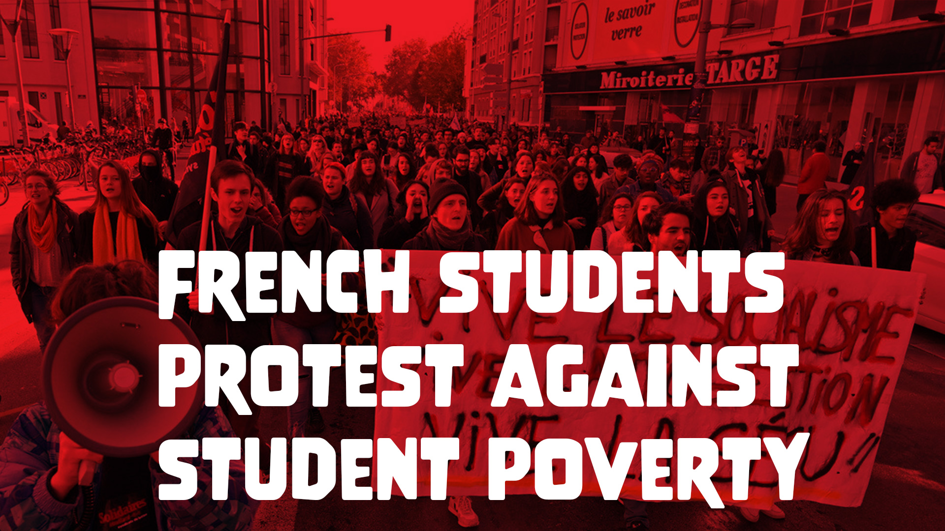 French students protest against student poverty