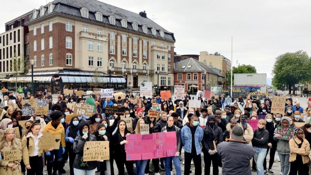 Protesters hit streets in Norway demanding justice for Floyd