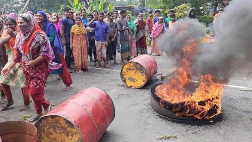 Bangladesh jute mill workers protest