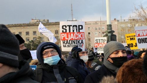 Online workers protest-Serbia