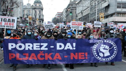 Serbia internet workers protest
