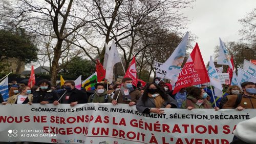 French students and youth hit the streets demanding 'right to the ...