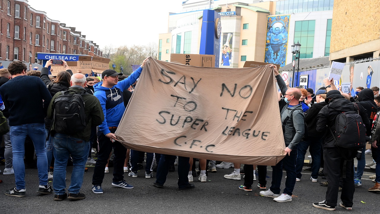 European Super League Protests