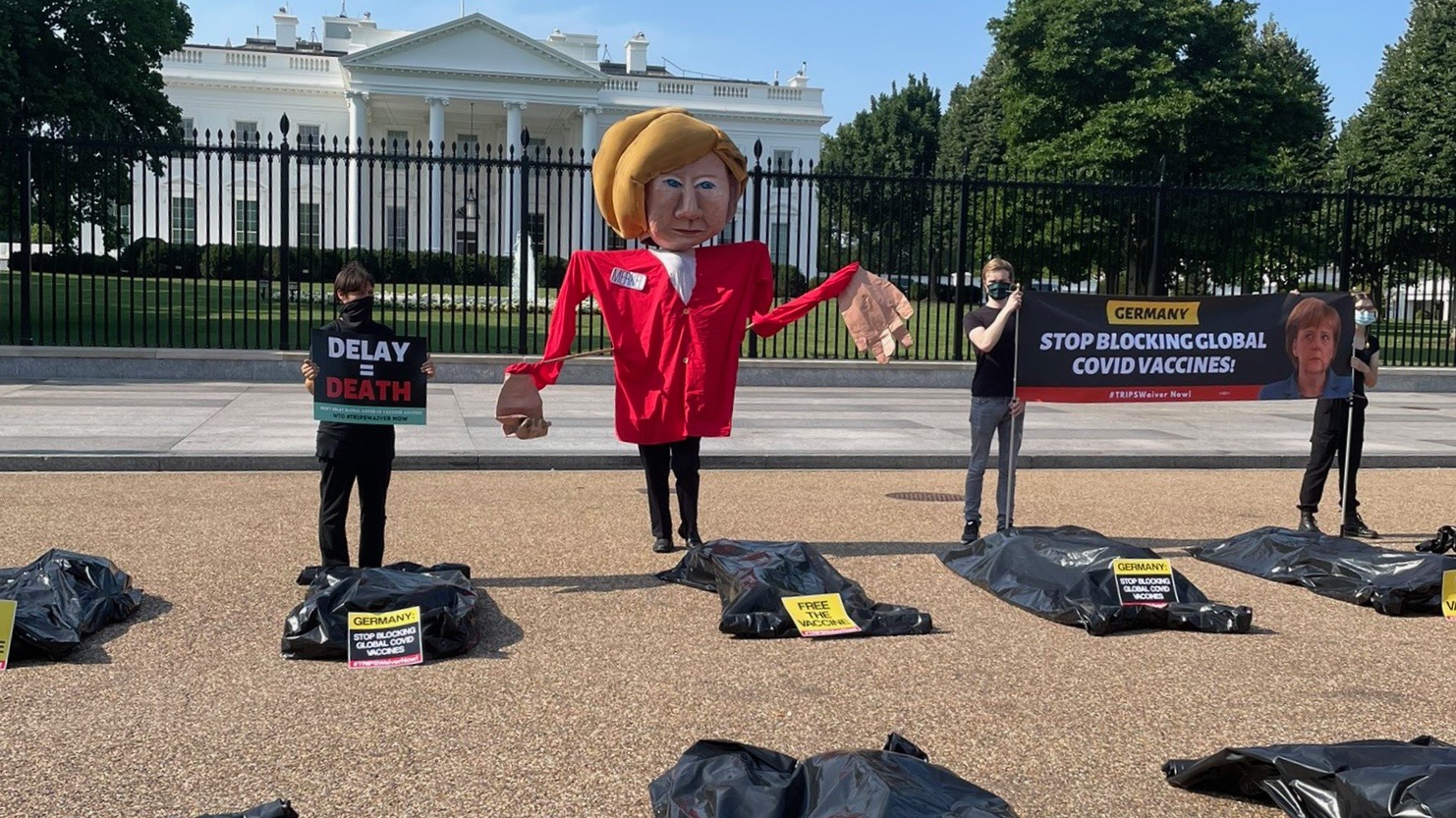 Protest against Merkel in US