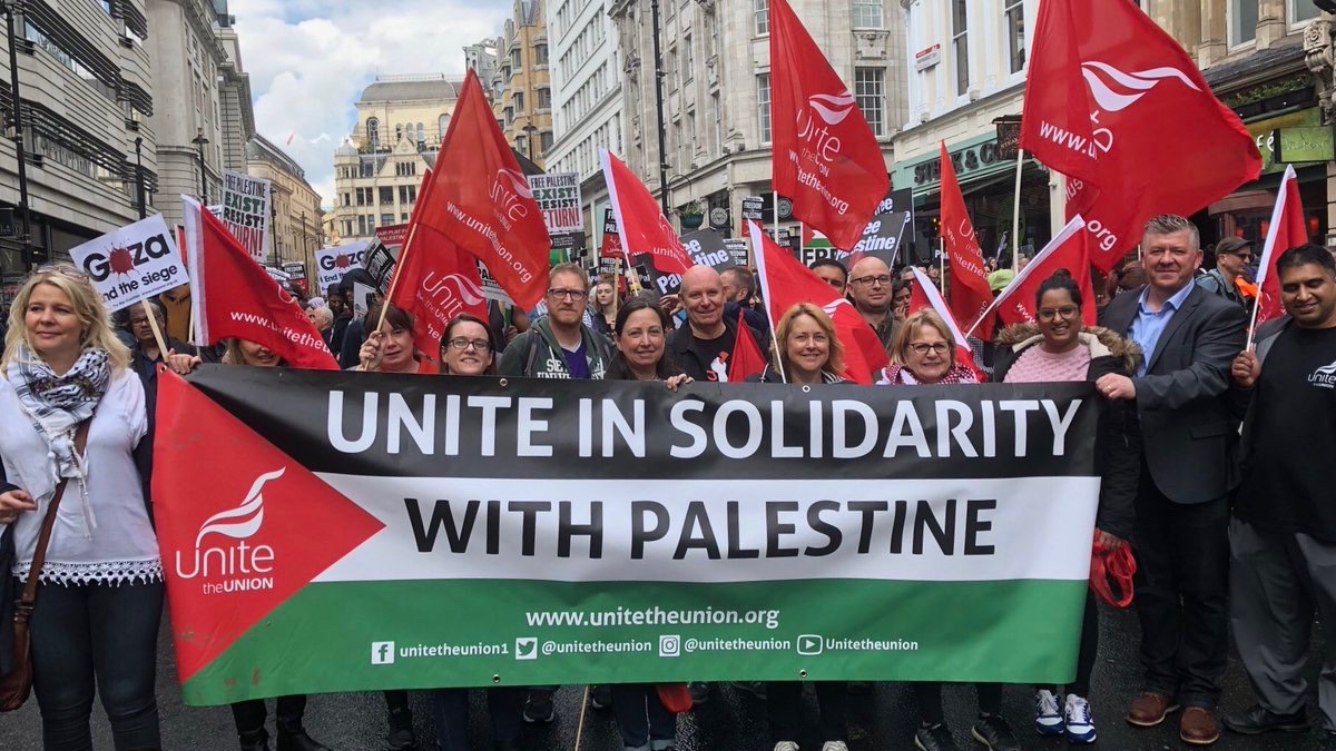 UK unions condemn Israel
