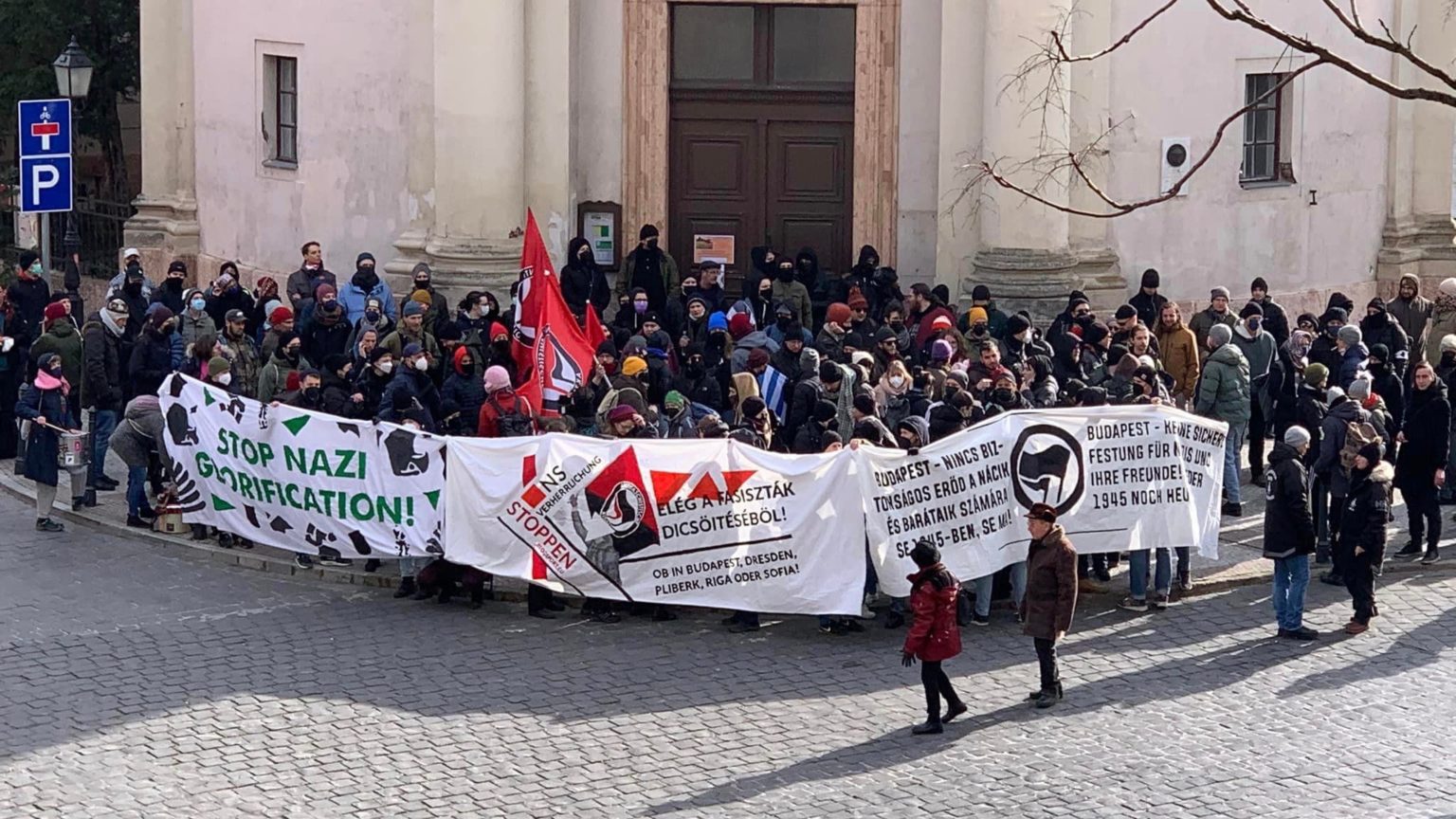 Anti-fascists protest annual neo-Nazi gathering in Budapest : Peoples ...