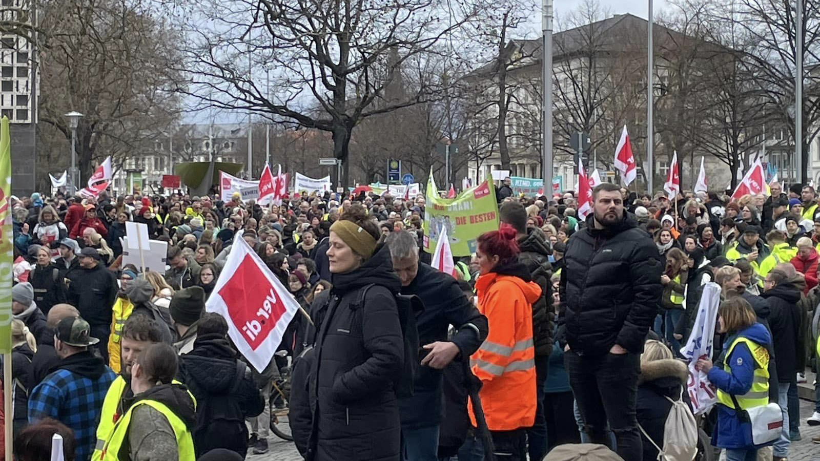 A protest for public sector healthcare workers in Germany