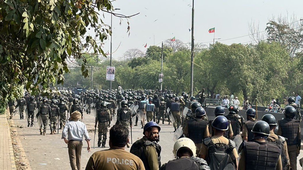 Police on the streets in Lahore