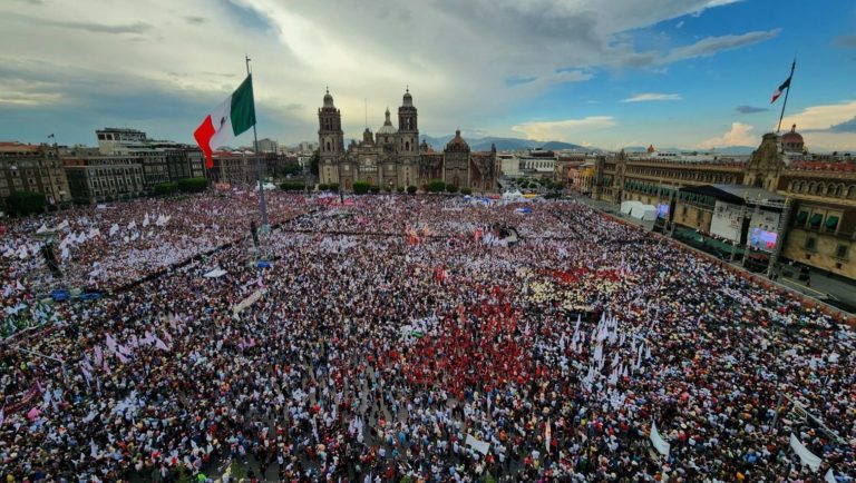 Tens of thousands gather at Mexico's Zócalo square to celebrate fifth ...