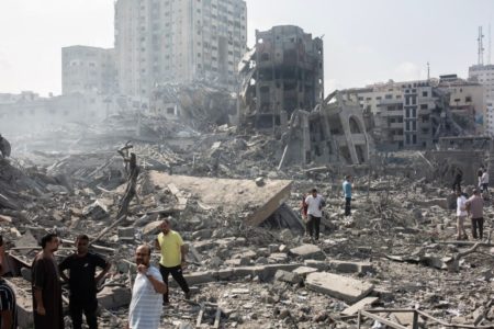 Gaza's Al-Rimal neighborhood was razed to the ground after nine days of nonstop Israeli bombings. (Photo: Quds News Network)