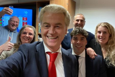 The anti-Muslim far-right Party for Freedom (PVV), led by Geert Wilders (centre) has secured the most number of seats in the parliament.