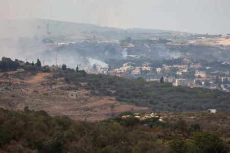 Smoke rises in Dhayra village in southern Lebanon, October 11, 2023, after Israeli shelling. Cross border flare ups have been common since Israel's genocidal war on Gaza. (Photo: Reuters)