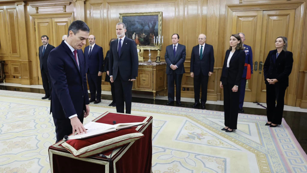 Spanish Premier Pedro Sánchez announces members of the