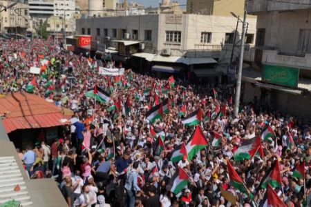 Mass protests in support of Palestine in Amman, Jordan.