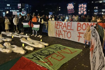 Palestine solidarity demonstration in Ljubljana. (Photo: Nataša Sukič)