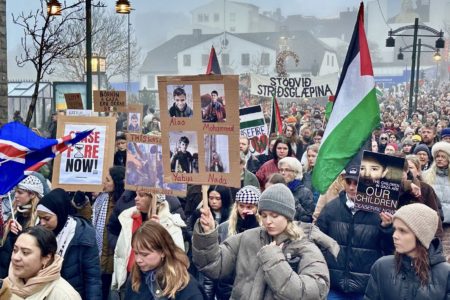 From the Palestine solidarity walk in Reykjavik city. Photo:  Iceland - Palestine Association