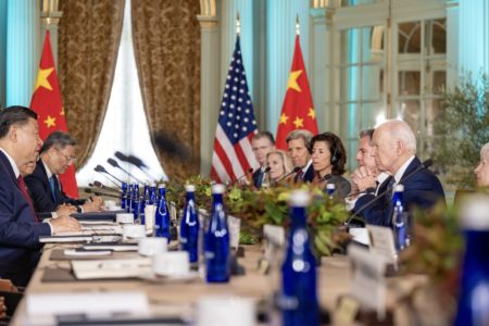 President Joe Biden hosts a bilateral meeting with President of the People’s Republic of China Xi Jinping, Wednesday, November 15, 2023, at the Filoli Estate in Woodside, California.(Official White House Photo by Adam Schultz)