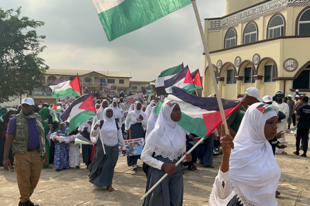 Ghanians protest for Palestine in the streets of Kumasi