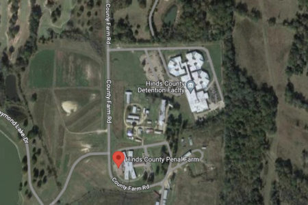The location of the mass grave behind the Hinds County Detention Center (Google Maps/Screenshot By NPR)