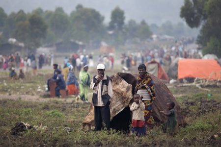 A camp set up by displaced people fleeing fighting between the FARDC and M23 near Goma in 2012. Photo: MONUSCO via Flickr