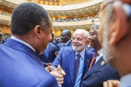 Lula at the African Union Summit in Addis Ababa, Ethiopia, where he made headlines with his comments regarding the genocide in Gaza (Photo: Ricardo Stuckert)