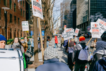 Activists picket outside of Chuck Schumer's Manhattan office (Photo: Wyatt Souer)