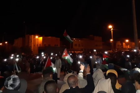 A protest in Morocco against the normalization of ties with Israel. Photo: X/@nosraorg