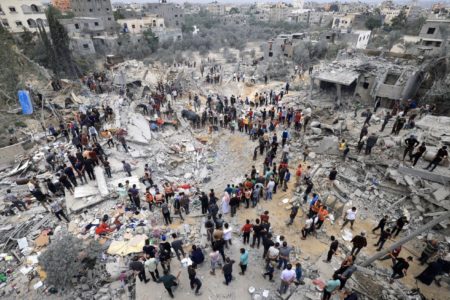 Aftermath of bombing in Gaza. Photo: Wafa news