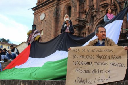 Palestine solidarity action in Cusco, Peru. Photo: Cusco con Palestina