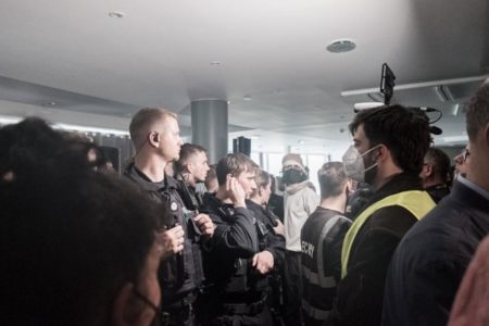 German police stormed the Palestine Congress minutes after it began. Photo: Palestine Congress