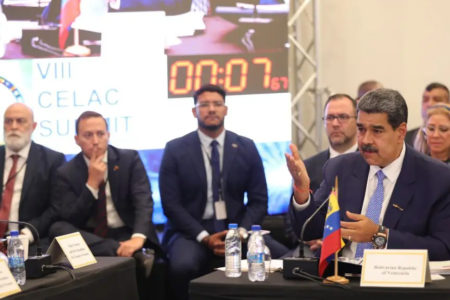 Maduro-CELAC-2024.jpg.webp Venezuelan President Nicolás Maduro at the summit of the Community of Latin American and Caribbean States (CELAC) in Saint Vincent and the Grenadines