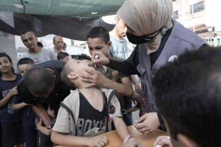 Polio vaccine campaign in north Gaza. Photo: Tedros Adhanom Ghebreyesus
/ WHO