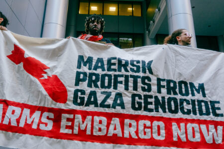 Palestine solidarity demonstrators march in New York City (Photo: Wyatt Souers)