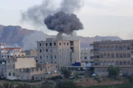 US-UK airstrikes on Yemen. Photo: Almasirah