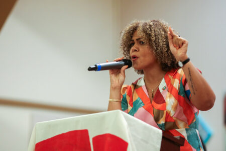 Claudia De la Cruz attends campaign event in Gainesville, Florida (Photo: Party for Socialism and Liberation)