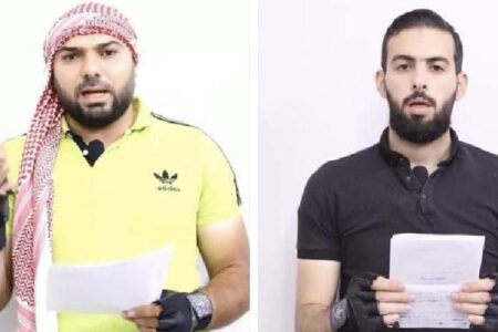 Pre-recorded video messages from Amer Qawas and Hossam Abu Ghazalah. Photo: Screenshot