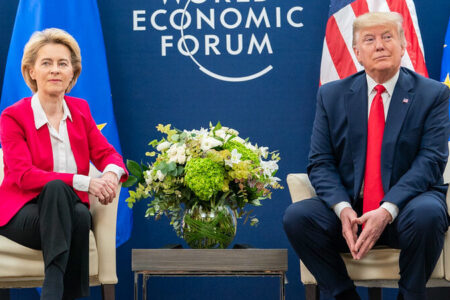 Ursula von der Leyen and Donald Trump during the World Economic Forum, 2020. Source: Trump White House Archive/Flickr
