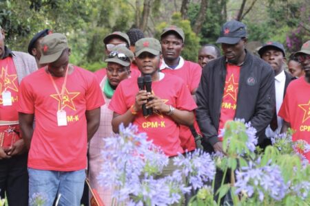 At the closing ceremony of the Second Congress, CPM-K members laid a floral wreath on the grave of matyred Pio Gama Pinto to honor his legacy in the struggle for Independence and against neocolonialism. Photo: Revolutionary Youth League - Kenya