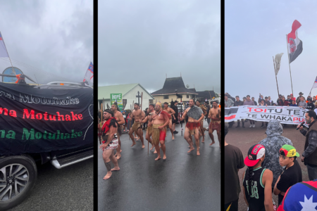 Hīkoi mobilization organized by Māori activists. Photo: Bianca Ranson