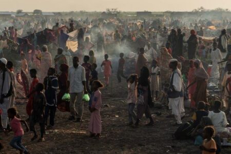 Displaced people crossing to South Sudan. Hunger affects 97% of the over 11 million IDPs. Photo: UN News