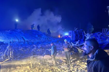 Aftermath of airstrike in Balbek. Photo: Al Akhbar