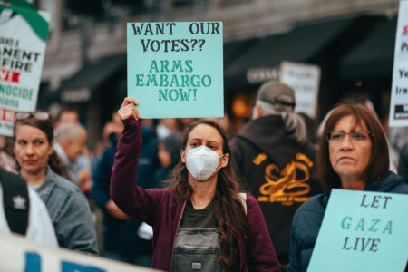Demonstrators in Boston on November 2 (Photo: Micah Fong)