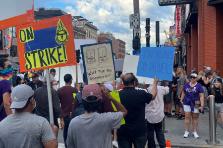 Tennessee rideshare drivers stage an action in September (Photo: Tennessee Drivers Union)