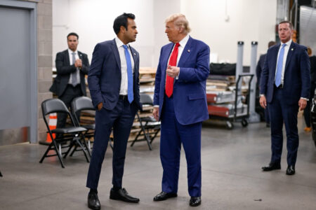 Trump and Vivek Ramaswamy (Photo via @VivekGRamaswamy/X)