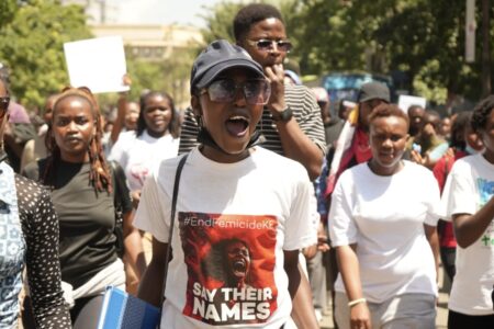 Massive protest against femicides in Nairobi, Kenya on December 10. Photo:  Innocent Onyango