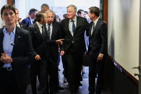 Michel Barnier with cabinet members and National Assembly functionaries. Source: Michel Barnier/X