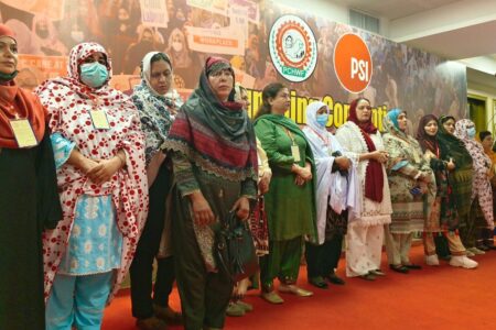 Community Health Workers during the launch of the PCHWF. Source: Public Services International