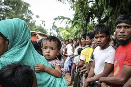 Rohingyas at the Kutupalong refugee camp in Bangladesh, October 2017. Photo: Tasnim / Wikimedia Commons